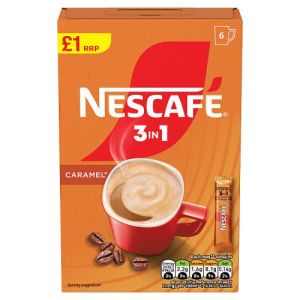NESCAFE 3 IN 1 CARAMEL PMP £1 6 pack