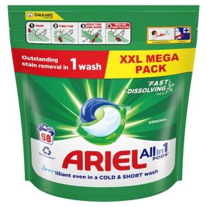 Ariel Laundry Liquid Pods 58 Washes Original All-in-1