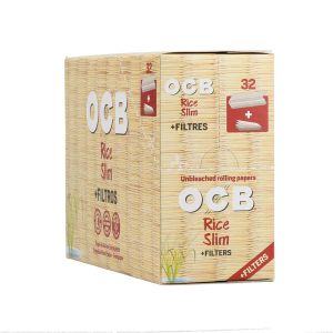 OCB Rolling Papers Premium Slim 32pk Tips (Unbleached)