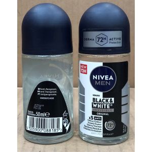 Nivea Roll On 50ml Men Invisible Black & White (5x6)