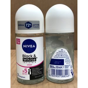 Nivea Roll On 50ml Women Invisible Black & White (5x6)