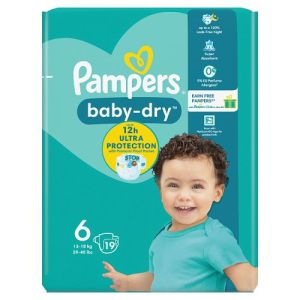 Pampers Nappies Baby-Dry Size 6 19s