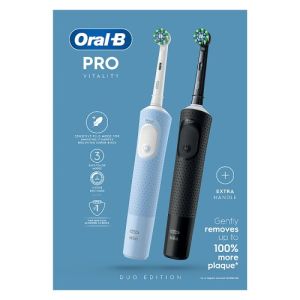 Oralb Vitality Pro Twin Pack Black + Blue