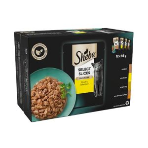 Sheba Cat Pouch 12Pck Select Slices Cat Pouches Poultry Collection In Gravy 12X85Gm