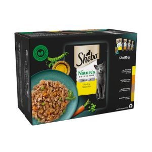 Sheba Cat Pouch 12Pck Natures Collection Cat Pouches Poultry Collection In Jelly 12X85Gm