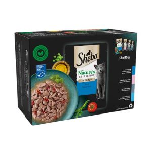 Sheba Cat Pouch 12Pck Natures Collection Cat Pouches Fish Collection In Gravy 12X85Gm