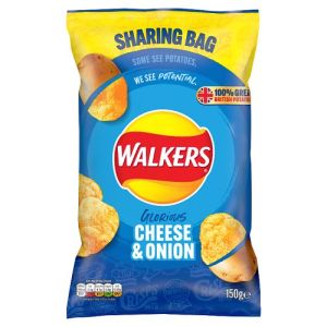 Walkers 150g Cheese & Onion Crisps