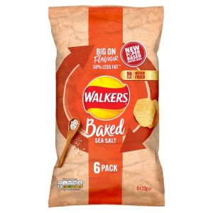 Walkers Oven Baked Sea Salt Crisps 6 x 22g