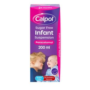 Calpol Suspension Liquid 200ml Strawberry Sugar Free 2+ Months