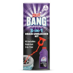 Cillit Bang Sink & Drain Unblocker Cleaner 3 In 1 Kit 500ml