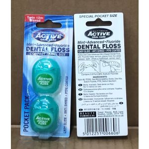 Active Floss Adv Mint Wax 2 X 12M