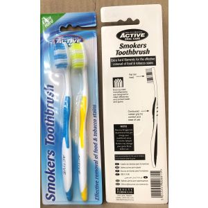 Active T/Brush Smokers Toothbrush 2pk Ex Hard