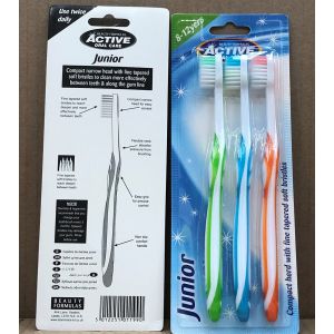 Active T/Brush Junior Toothbrush 3pk [8-12 Years]