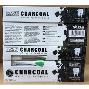 Beauty Formulas Charcoal Whitening Toothpaste 100ml & Toothbrush