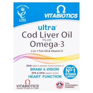 Vitabiotics Ultra Omega 3 Plus Clo 60 Capsules