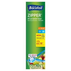 Bacofoil Food/Freezer Zipper Bags 1L Pmp £2.19 Small 12 Pack