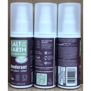 Salt of the Earth Clary Sage & Mint Natural Dedorant Refillable Spray 100ml