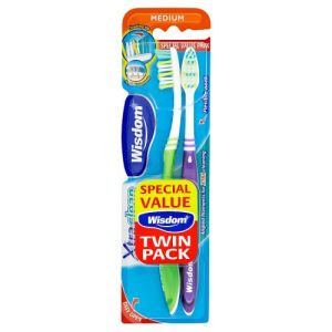Wisdom T/Brush Xtra Clean Medium TwinPack