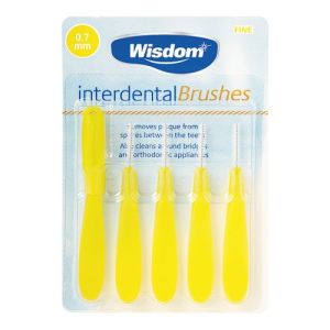 Wisdom Interdental Brush 0.7mm Yellow 5s - (SL)
