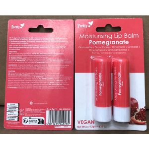 Pretty Moisturising Lip Balm Twin Pk - Pomegranate