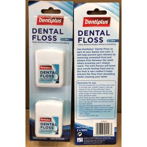 Dentiplus Dental Floss 50M X 2Pk