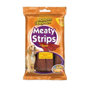 Munch & Crunch Meaty Strips With Beef - 18 Strips