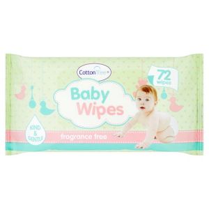 Cotton Tree Baby Wipes 72Pk
