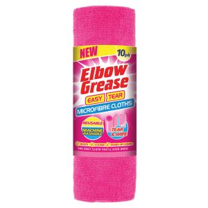 Elbow Grease Microfibre Easy Tear Cloth Pink 10Pk