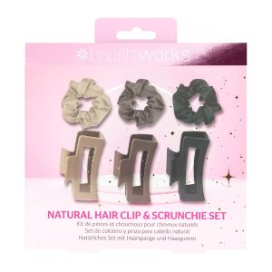 Brushworks Natural Hair Clip & Scrunchie Set