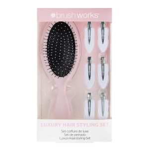 Brushworks Luxury Hair Styling Set (Pink)