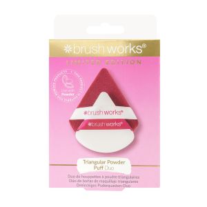 Brushworks Limited Edition Triangular Powder Puff Duo (Red)