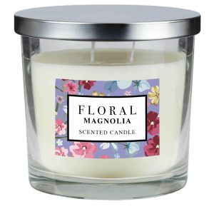 Floral 335g Candle Metal Lid Magnolia