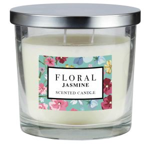Floral 335g Candle Metal Lid Jasmine