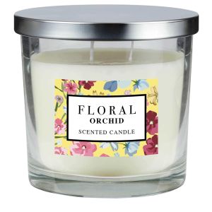 Floral Metal Lid Candle 335g - Orchid (x6)