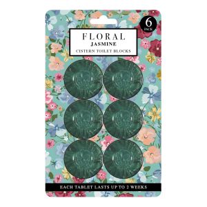 Floral Cistern Toilet Block 6pk - Jasmine    