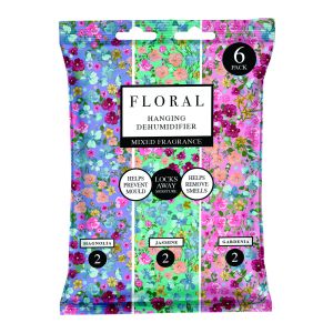 Floral 6pk Hanging Dehumidifier Mixed 