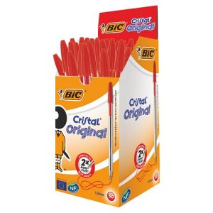 Bic Cristal Pens Medium Box50 Red 1