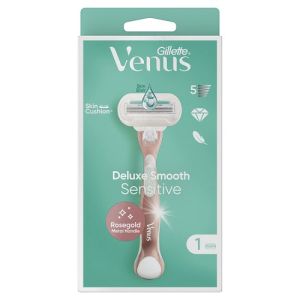 Venus Deluxe Smooth Sensitive Rose Gold Razor + Shower Hook