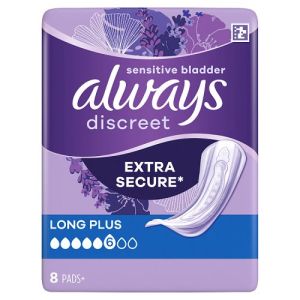 Always Discreet Adult Incontinence Pad Long Plus 8Ct Csx4