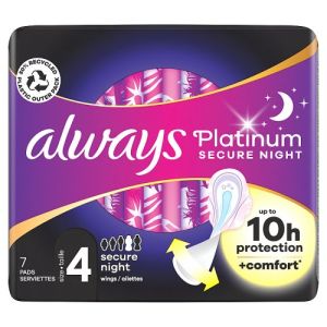 Always Platinum Secure Night Wings Size 4 7ct