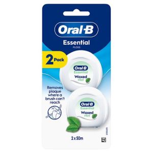 Oral B Floss Essential Twin (2x50m) Mint Waxed (12x4)