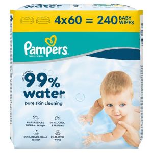 Pampers Baby Wipes Water Wipes 240s (4pk x 60s)
