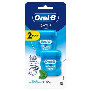 Oral B Floss Satin Tape Twin (2x50m) Mint (12x4)