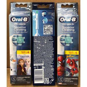 Oral B T/Brush Heads Kids Spiderman/Frozen 4s