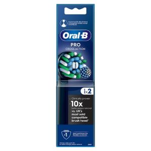 Oral-B Cross Action Black Refill Heads 2Pk 
