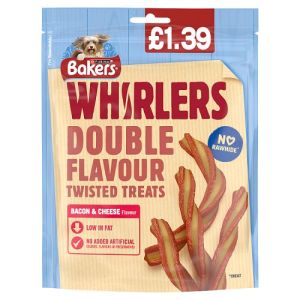 Bakers Dog Treats Bacon & Cheese Whirlers Pm£1.39 130G