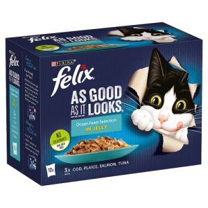Felix As Good As It Looks Cat Food Ocean Feast Selection in Jelly 12x85g