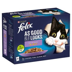 Felix As Good As It Looks Cat Food Favourites Selection in Jelly 12x85g