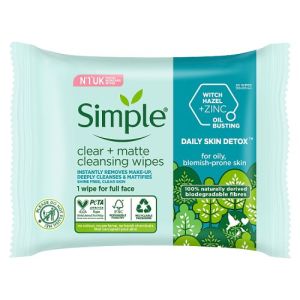 Simple Face Wipes 20s Clear Matte & Detox