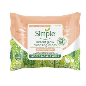 Simple Face Wipes 20s Protect 'N' Glow